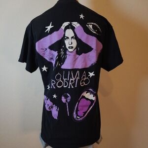 Olivia Rodrigo T Shirt Purple Graphic Black‎ Y2K Pop Star Concert Tee